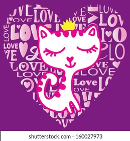 cute cat/T-shirt graphics/cute cartoon characters/cute graphics for kids/Book illustrations/textile graphic/graphic designs for kindergarten/cartoon character design/fashion graphic/cute wallpaper