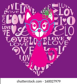 cute cat/T-shirt graphics/cute cartoon characters/cute graphics for kids/Book illustrations/textile graphic/graphic designs for kindergarten/cartoon character design/fashion graphic/cute wallpaper