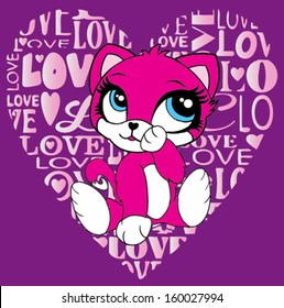 cute cat/T-shirt graphics/cute cartoon characters/cute graphics for kids/Book illustrations/textile graphic/graphic designs for kindergarten/cartoon character design/fashion graphic/cute wallpaper