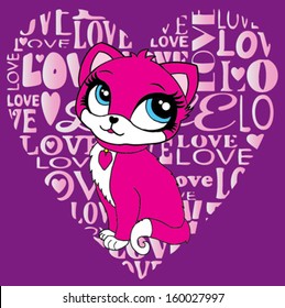 cute cat/T-shirt graphics/cute cartoon characters/cute graphics for kids/Book illustrations/textile graphic/graphic designs for kindergarten/cartoon character design/fashion graphic/cute wallpaper