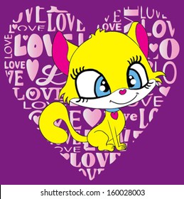 cute cat/T-shirt graphics/cute cartoon characters/cute graphics for kids/Book illustrations/textile graphic/graphic designs for kindergarten/cartoon character design/fashion graphic/cute wallpaper