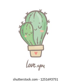 Cute Catus/ Happy Valentine's Day card