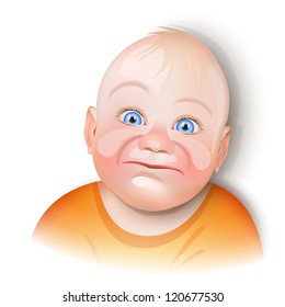 Cute caucasian baby is smiling