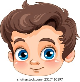 Cute Caucasia-Junge, einzelne Illustration
