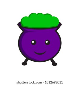 cute cauldron icon. cute cauldron illustration. Halloween celebration concept illustration