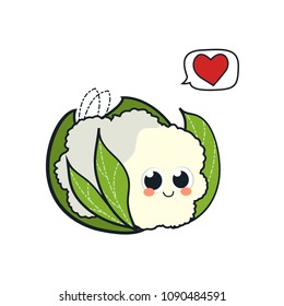 Cute cauliflower character