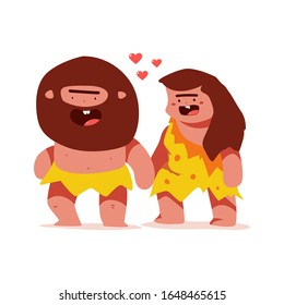 Una pareja de caballeros cortos en el personaje de caricatura vectorial enamorado aislado en un fondo blanco.