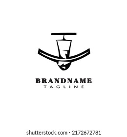 cute ceiling fan cartoon logo simple template icon black modern isolated vector illustration