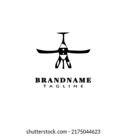 cute ceiling fan cartoon logo design template icon black modern isolated simple illustration