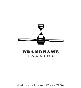 cute ceiling fan simple logo design template icon black modern isolated vector illustration