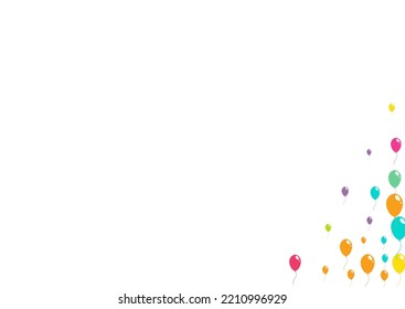 Cute Celebrate Inflatable Ball Vector  White Background. Anniversary Balloon Cover. Color Birthday Template. Red and Green and Yellow Design Baloon Wallpaper.