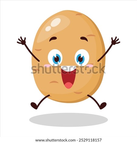 cute celebration jump expression of potato cartoon character