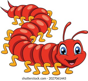 Cute Centipede cartoon vector illustration