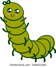 Cute centipede, illustration, vector on white background.
