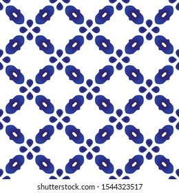 cute ceramic pattern, Seamless porcelain decor, Chinaware background, blue and white floral backdrop for design floor, wallpaper, texture, fabric, paper, pottery, indigo, tiled vector illustration