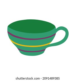 Tasse Tee oder Kaffee aus feiner Keramik. handgezeichnete Vektorgrafik