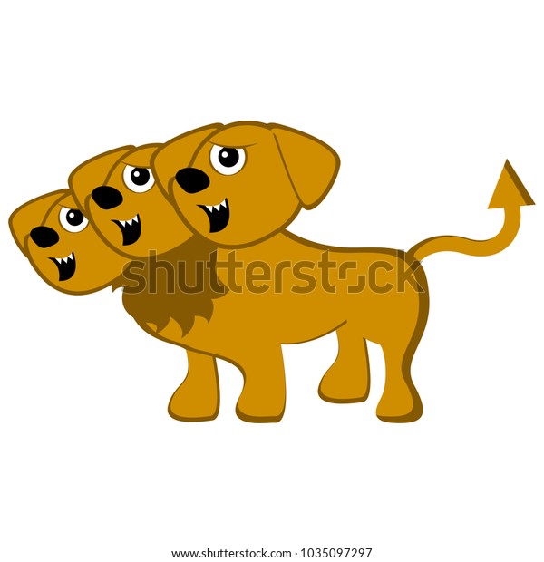 Cute Cerberus Fantasy Creature Stock Vector (Royalty Free) 1035097297