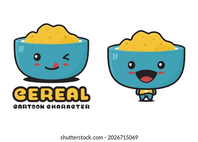 cute cereal mascot, suitable for use as logos, packaging labels, stickers, etc.