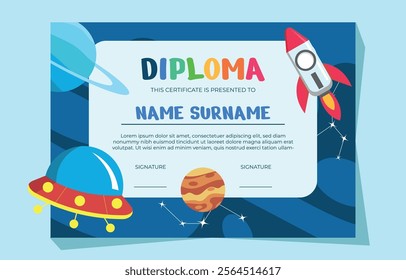 cute certificate design for a kid graduate