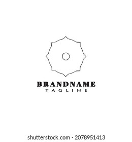 cute chainsaw blade logo cartoon icon design template black modern isolated vector illustration