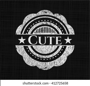 Cute chalk emblem written on a blackboard