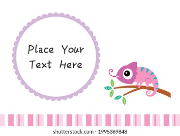 cute chameleon baby shower invitation card vector