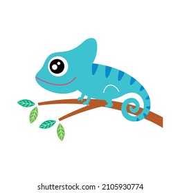 cute chameleon cartoon graphic vector illustration