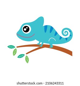 cute chameleon cartoon graphic vector illustration