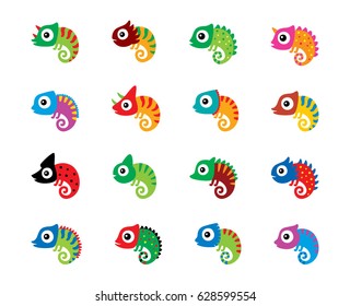 cute chameleon cartoon vector
