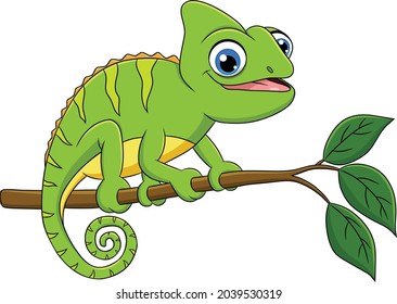 Cute Chameleon cartoon vector illustration