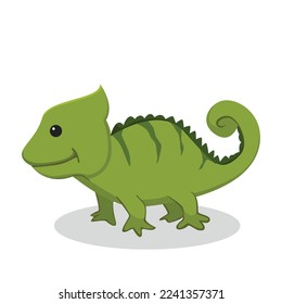 Cute Chameleon Character Design Illustration
