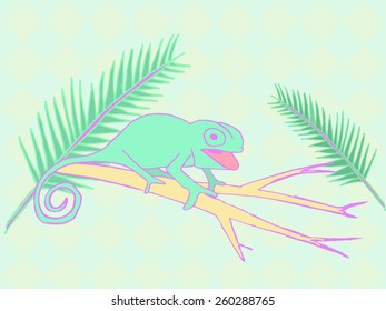 Cute chameleon illustration