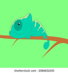 arte simple del vector de camaleón lindo