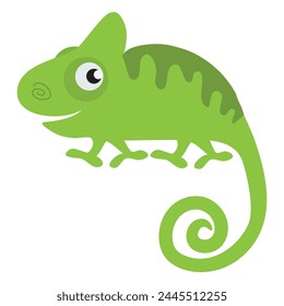 Cute chameleon vector cartoon illustration