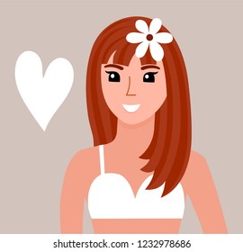 Cute chamomile girl