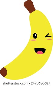 Cute Character Banana Fruit Illustration
