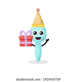 cute character birthday spoon Vector design