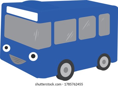 THE CUTE CHARACTER BLUE BUS