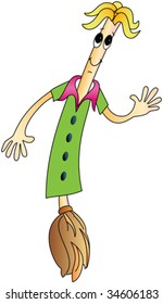 A cute character - Broom man teaching you the importance of cleanliness.