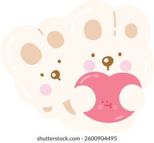 Cute Character Bunny in Love with Heart