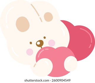 Cute Character Bunny in Love with Heart