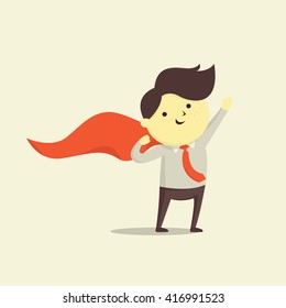 Cute character of businessman in superhero concept, vector illustration design.