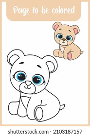 cute character cartoon bear. coloring for kid