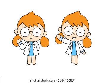 Cute Character Cartoon Doctors on a white background. Vector illustration character design