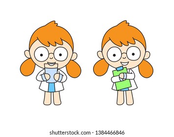 Cute Character Cartoon Doctors on a white background. Vector illustration character design