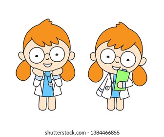 Cute Character Cartoon Doctors on a white background. Vector illustration character design