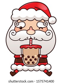 Cute Character Cartoon Santa Claus drink Bubble Milk Tea