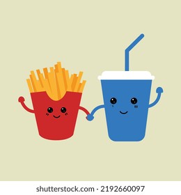 Cute Character Cartoon Soft Drink French Stock Vector (Royalty Free ...