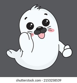 Cute Character Cartoon White Seals Stock Vector (Royalty Free ...