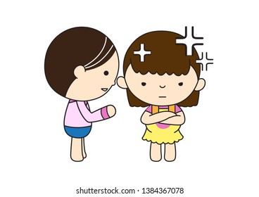 Cute Character Cartoon Young couple, Man and Pregnant Woman Talking, Vector illustration, character design